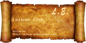 Leitner Elek névjegykártya